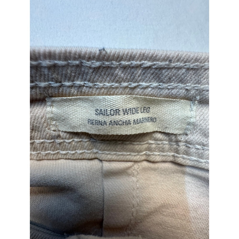 Universal Thread Sailor Wide Leg Pants Tan Beige Women Size 12 High Rise Cotton - Picture 7 of 11